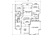 European Style House Plan - 4 Beds 3 Baths 3758 Sq/Ft Plan #67-265 
