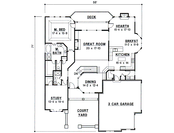 European Floor Plan - Main Floor Plan #67-265