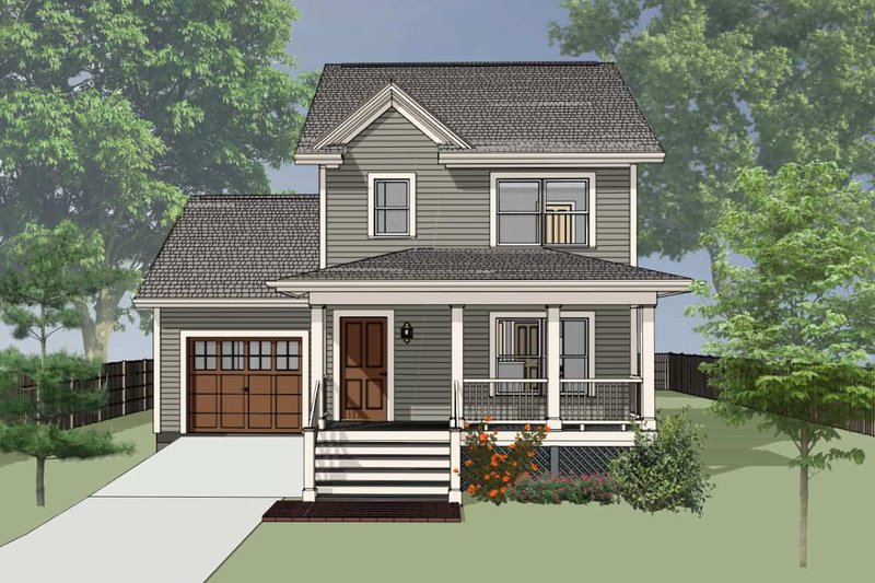 House Blueprint - Farmhouse Exterior - Front Elevation Plan #79-124
