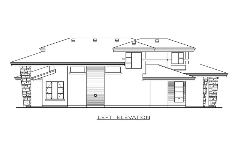 House Plan Design - Exterior - Other Elevation 1 for Prairie House Plan #1100-53 - 4 bed, 3.5 bath