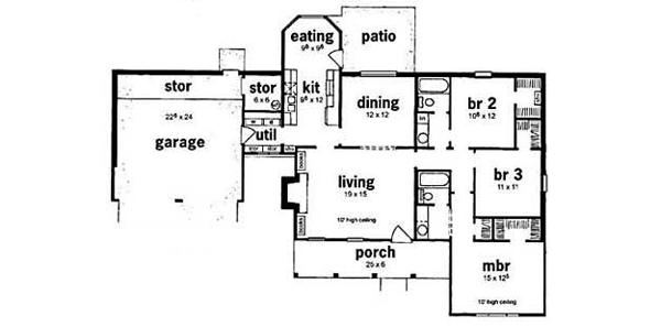 House Design - Ranch Floor Plan - Main Floor Plan #36-124