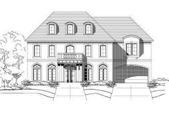 Exterior - Front Elevation for Colonial House Plan #411-584 - 6 bed, 5.5 bath