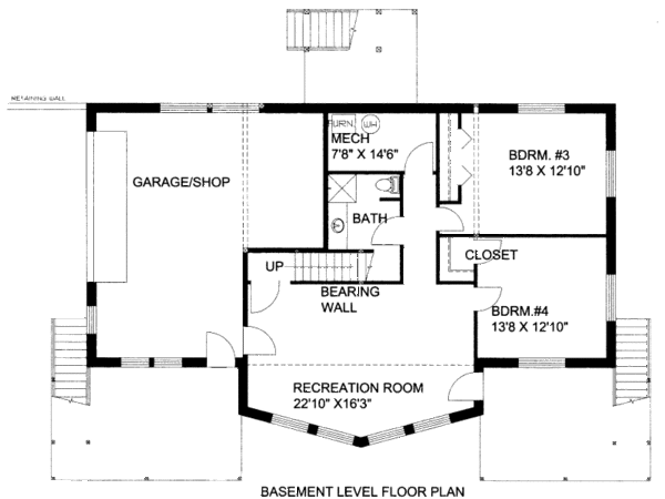 Home Plan - Cabin Floor Plan - Lower Floor Plan #117-607