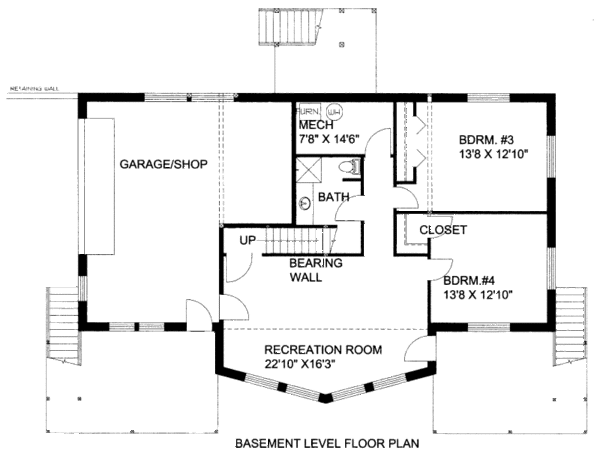Architectural House Design - Cabin Floor Plan - Lower Floor Plan #117-607