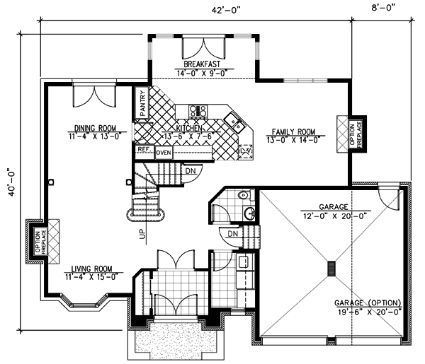European Floor Plan - Main Floor Plan #138-214