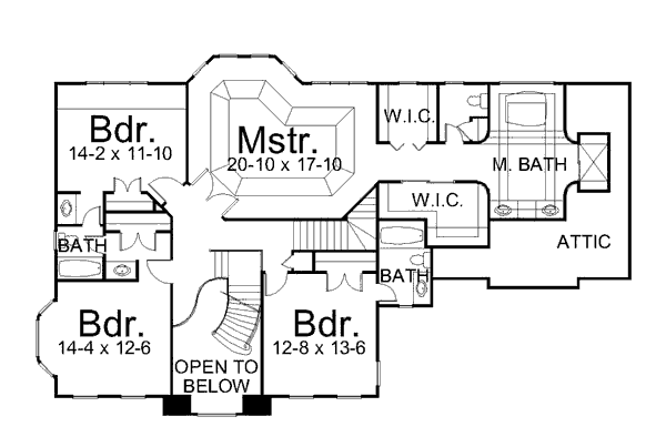European Floor Plan - Upper Floor Plan #119-334