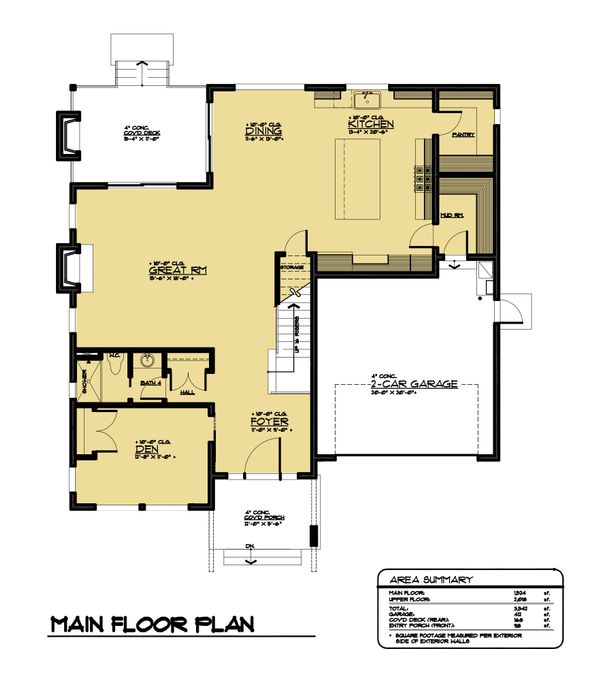 Modern Floor Plan - Main Floor Plan #1066-64