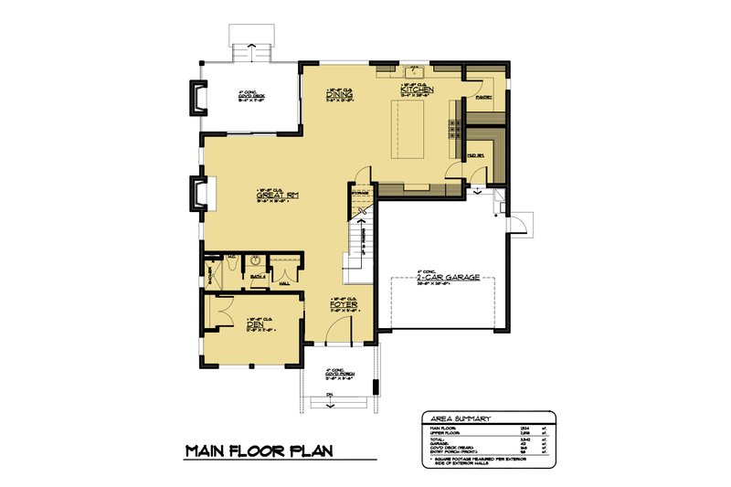 Dream House Plan - Floor Plan - Main Floor for Modern House Plan #1066-64 - 3 bed, 4 bath