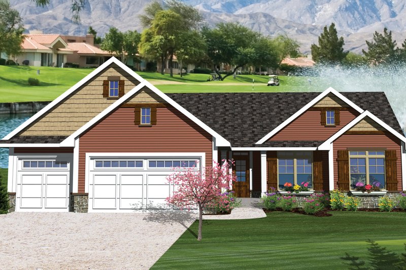 Dream House Plan - Ranch Exterior - Front Elevation Plan #70-1047