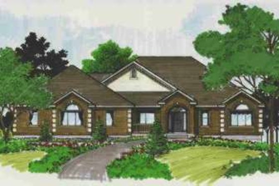 Exterior - Front Elevation for European House Plan #308-232 - 4 bed, 4.5 bath