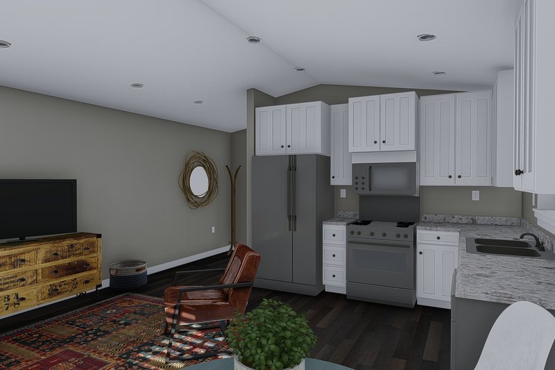Architectural House Design - Interior - Kitchen 1 for Barndominium House Plan #1060-97 - 1 bed, 1 bath