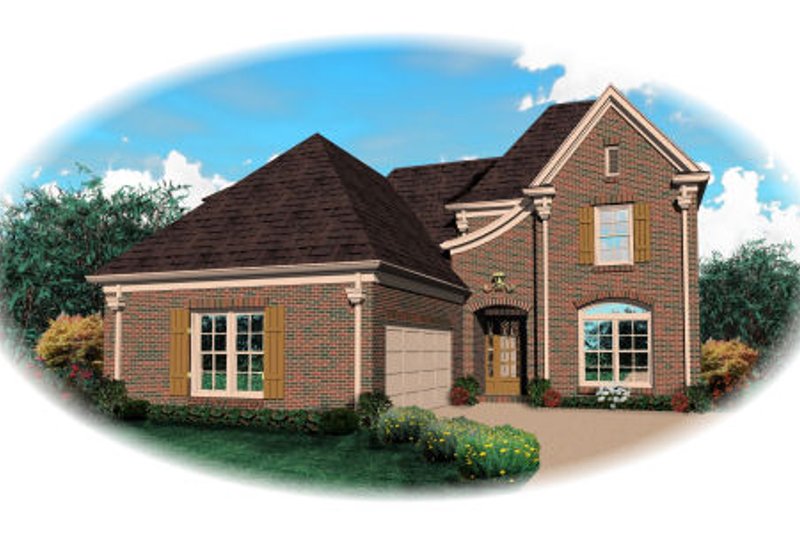 Exterior - Front Elevation 2 for European House Plan #81-13747 - 3 bed, 2.5 bath