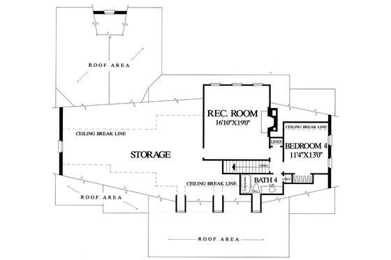 Floor Plan - Upper Floor for Southern House Plan #137-176 - 3 bed, 3 bath