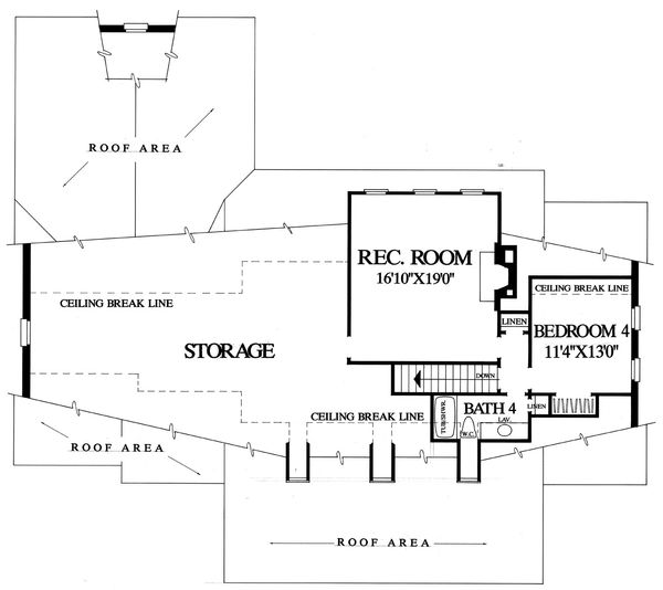 Dream House Plan - Southern Floor Plan - Upper Floor Plan #137-176