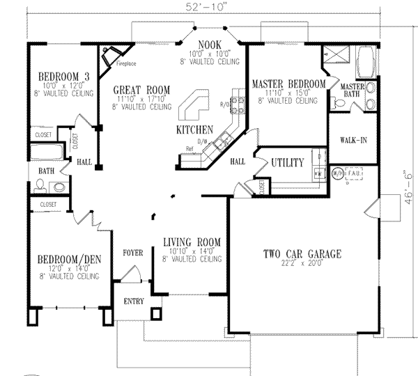 Adobe / Southwestern Style House Plan - 3 Beds 2 Baths 1673 Sq/Ft Plan ...