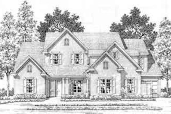 Exterior - Front Elevation for European House Plan #141-114 - 4 bed, 4.5 bath
