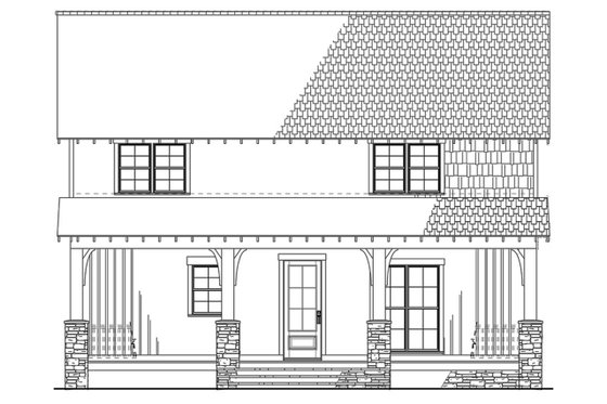 Exterior - Rear Elevation for Country House Plan #923-90 - 3 bed, 2 bath