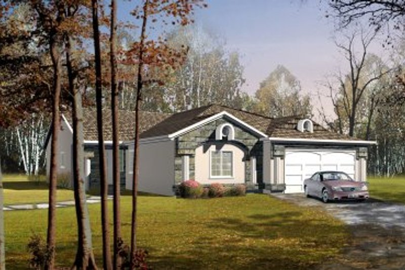 Dream House Plan - Adobe / Southwestern Exterior - Front Elevation Plan #1-464