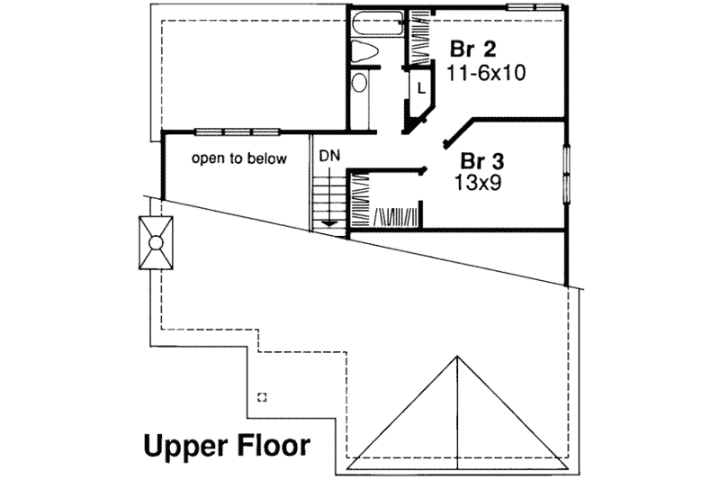 Home Plan - Floor Plan - Upper Floor House Plan #320-119 - 3 bed, 2 bath