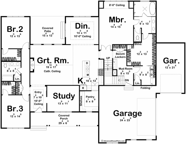Home Plan - Farmhouse Floor Plan - Main Floor Plan #455-502