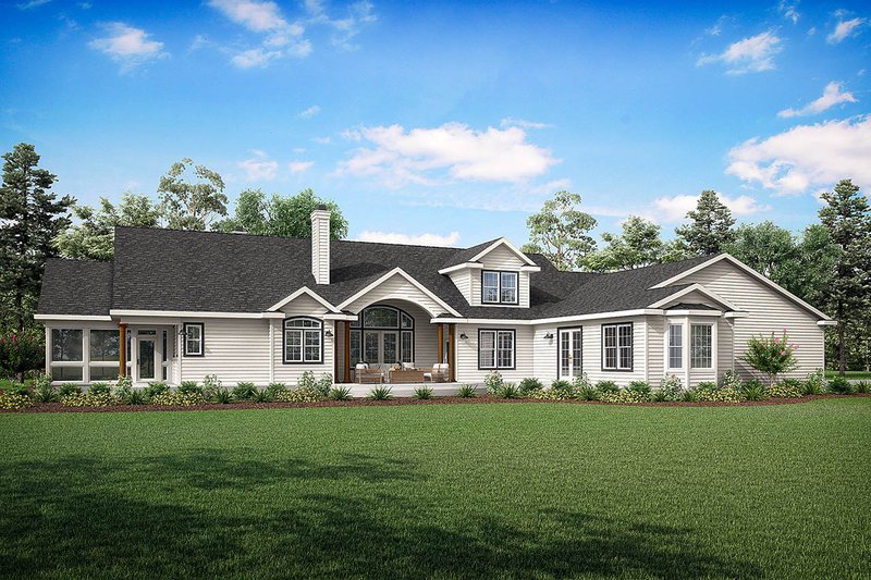 Dream House Plan - Exterior - Rear Elevation for Traditional House Plan #124-576 - 4 bed, 5.5 bath