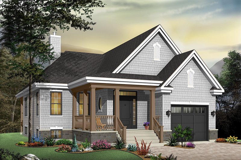 Dream House Plan - Exterior - Front Elevation for Traditional House Plan #23-566 - 2 bed, 1 bath