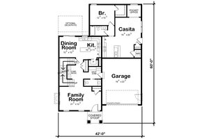 Floor Plan - Main Floor for Traditional House Plan #20-2516 - 4 bed, 3.5 bath