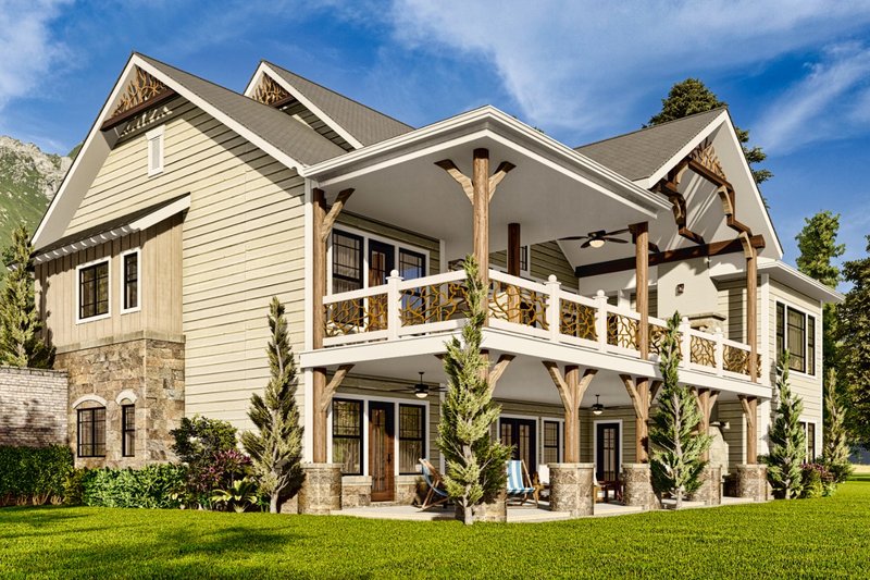 Dream House Plan - Exterior - Rear Elevation 2 for Ranch House Plan #54-590 - 2 bed, 2.5 bath