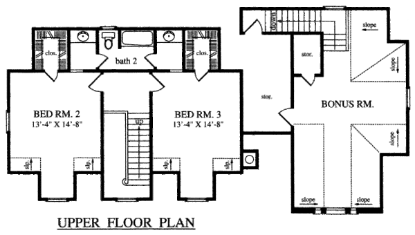 Country Floor Plan - Upper Floor Plan #42-346