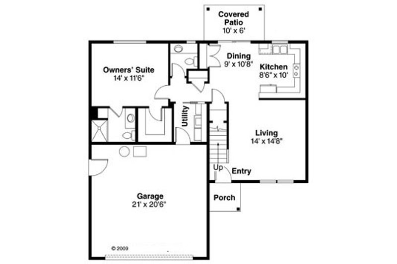 Home Plan - Floor Plan - Main Floor for Farmhouse House Plan #124-770 - 4 bed, 2.5 bath