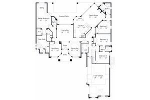 Floor Plan - Main Floor for European House Plan #417-397 - 4 bed, 4 bath