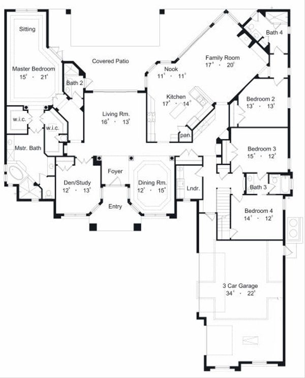 European Floor Plan - Main Floor Plan #417-397