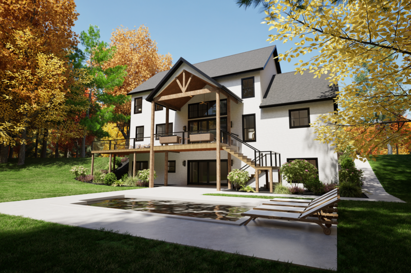 House Design - Exterior - Rear Elevation for Contemporary House Plan #1116-9 - 4 bed, 3.5 bath