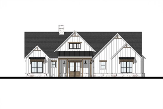 Exterior - Front Elevation 3 for Farmhouse House Plan #1103-5 - 4 bed, 3 bath