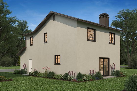 Exterior - Rear Elevation 3 for Adobe / Southwestern House Plan #1-1069 - 3 bed, 2.5 bath