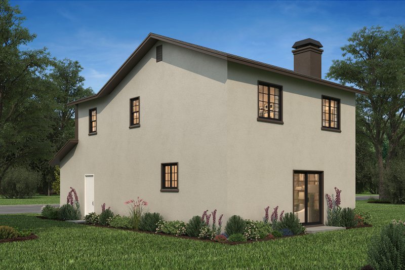 Home Plan - Exterior - Rear Elevation 3 for Adobe / Southwestern House Plan #1-1069 - 3 bed, 2.5 bath