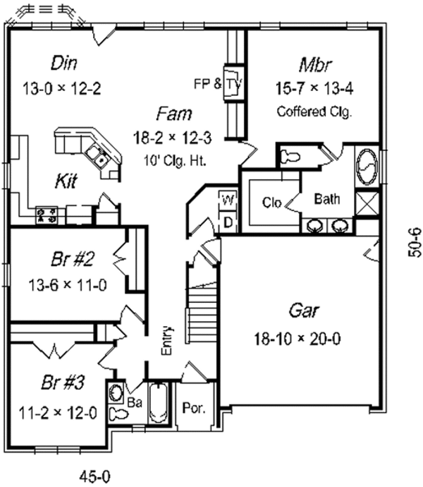 Traditional Floor Plan - Main Floor Plan #329-213