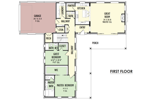 Floor Plan - Main Floor for Barndominium House Plan #1092-45 - 5 bed, 4.5 bath