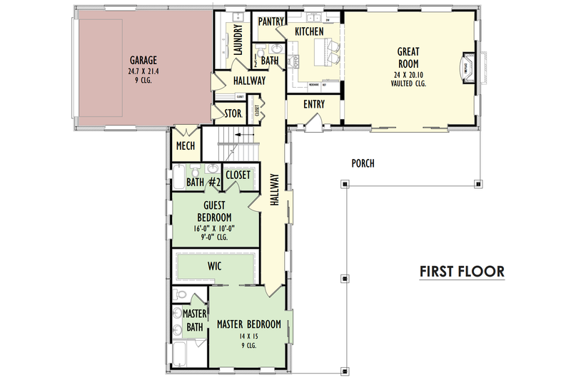 House Plan Design - Floor Plan - Main Floor for Barndominium House Plan #1092-45 - 5 bed, 4.5 bath
