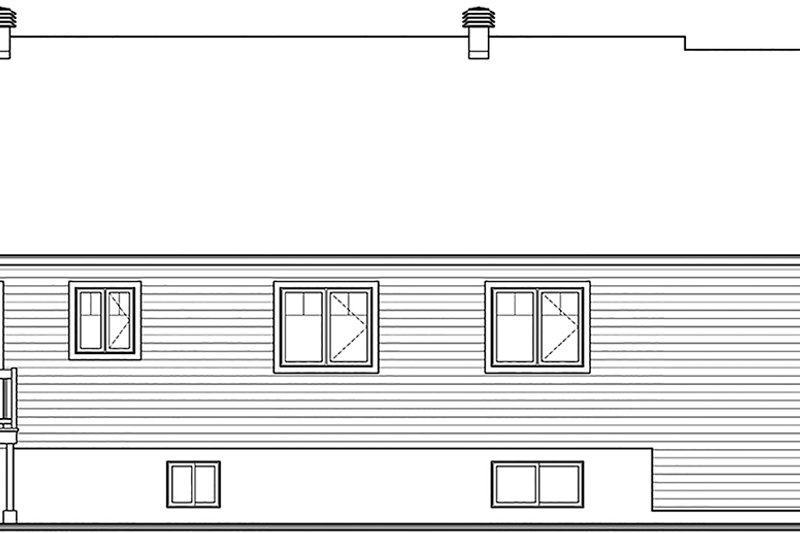 House Blueprint - Exterior - Rear Elevation for Country House Plan #23-2721 - 2 bed, 1 bath