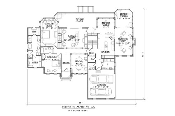 Floor Plan - Main Floor for Traditional House Plan #1054-80 - 5 bed, 4.5 bath