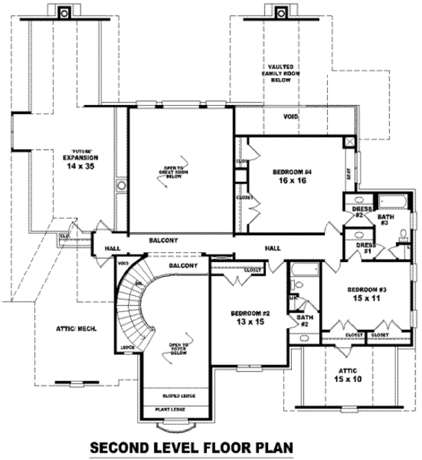 European Floor Plan - Upper Floor Plan #81-1347