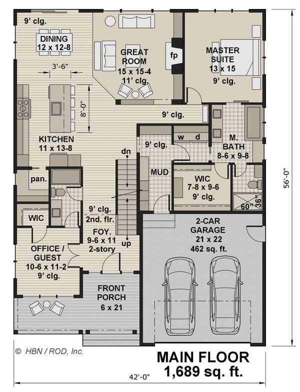 Farmhouse Floor Plan - Main Floor Plan #51-1322