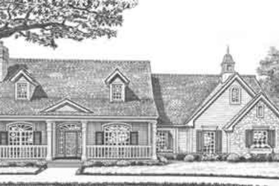 Exterior - Front Elevation for Southern House Plan #310-308 - 3 bed, 2 bath
