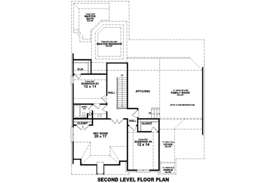 Floor Plan - Upper Floor for European House Plan #81-1109 - 4 bed, 3 bath
