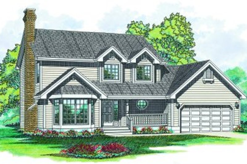 Exterior - Front Elevation 2 for Traditional House Plan #47-621 - 3 bed, 2.5 bath