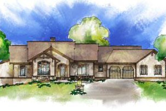 Exterior - Front Elevation for Traditional House Plan #71-136 - 2 bed, 2.5 bath