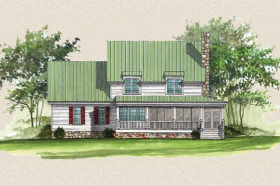 Country Exterior - Rear Elevation Plan #137-216