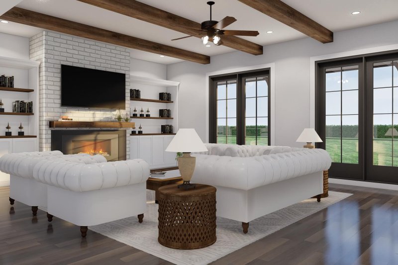 Architectural House Design - Interior - Family Room 2 for European House Plan #17-2387 - 4 bed, 3.5 bath