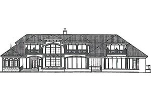 Exterior - Rear Elevation for Mediterranean House Plan #27-279 - 6 bed, 8.5 bath